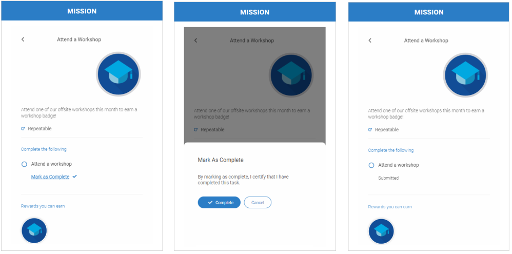 Missions Web Component Self Reporting Rule