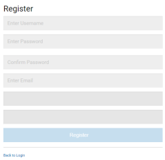 Mobile Registration Screen