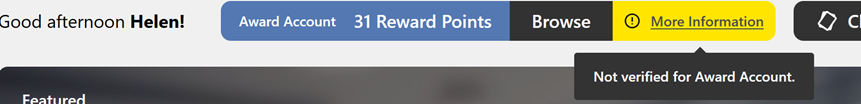 Award Account Unverified Messages