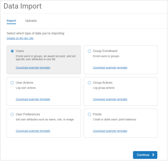 Data Import View