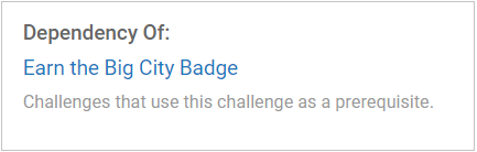 Challenge Details Page Dependency Section