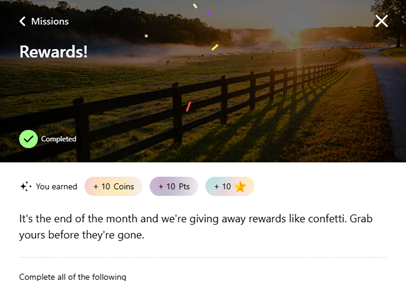 Earned Rewards Example