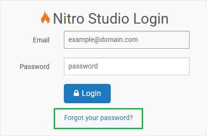 Nitro Studio Login Screen