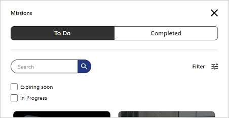 Mission Search and Filters