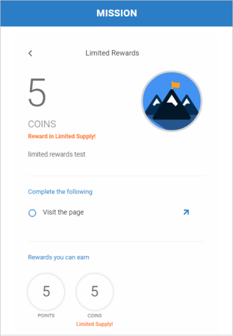 Missions Web Component with Limited Rewards
