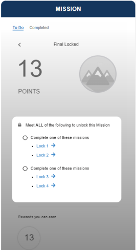 Missions Web Component With Locked Missions