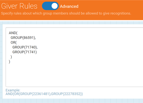 Recognitions Builder Rule Example