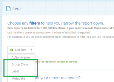 Add Filter Page in Data Export