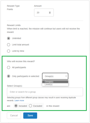 Segmenting a Point Reward Example