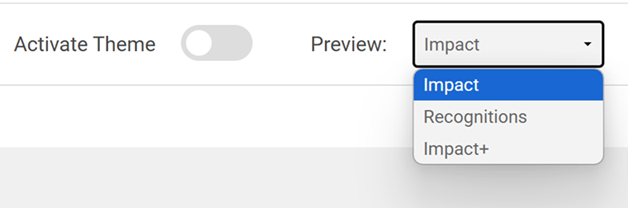Theme Builder Preview Menu