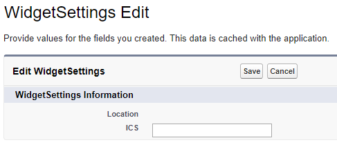 Salesforce Widget Settings