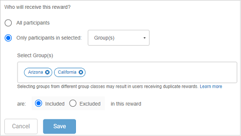 Segmented Rewards Example